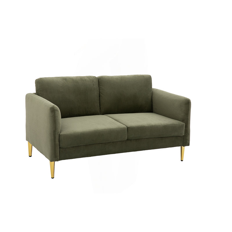 Causeuse moderne, coussins rembourrés moelleux, canapé de salon, Green Polyester