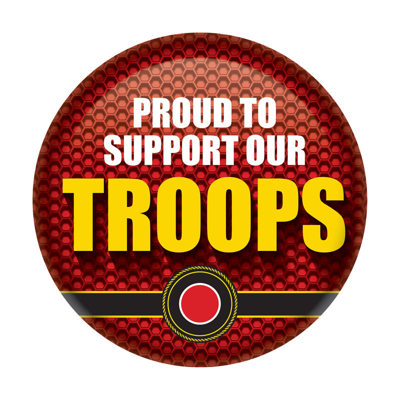 Bouton «Proud To Support Our Troops»
