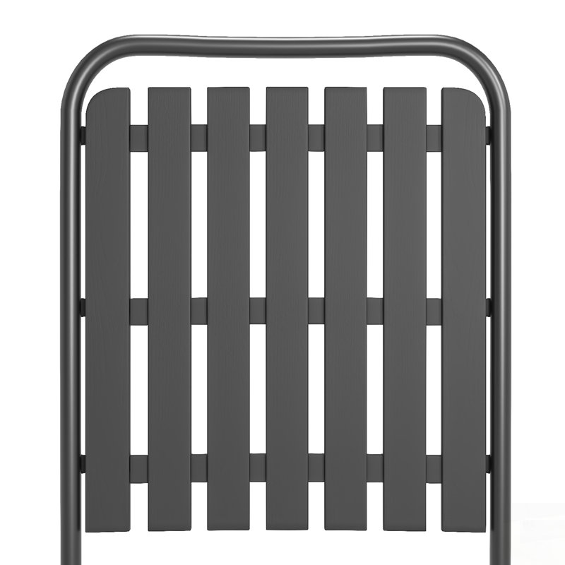 Chaise pliante 2 pièces à installation instantanée, sans assemblage requis, capacité de 350 lb, résistante à la rouille et anti-taches pour balcon / jardin