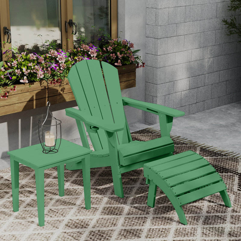 Repose-pieds pliable en plastique PEHD Adirondack, Vert foncé