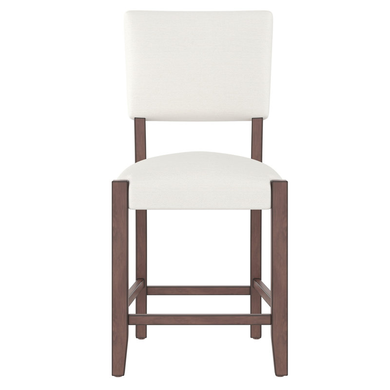 Ensemble de 4 tabourets de bar de style Mid-Century de 40,4 po avec dossier et tabourets revêtus de lin avec pieds en bois massif pour la salle à manger de l'îlot de cuisine (chaises 4 pièces)