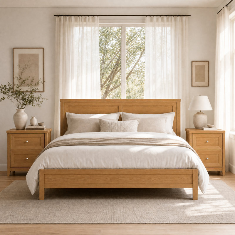 58cm W Bedside Table (Set of 2), Honey Oak