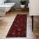 Ottohome Non-Slip Floral Leaves Area Rug For Living Room, Hallway, Entryway Rug, Dark Red