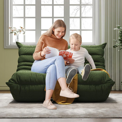 Fauteuil à billes, chauffeuse, grand fauteuil à billes pour adultes, fauteuils à billes pour adolescents avec mousse haute résilience, canapé-lit à plancher antidérapant, salon (simple)