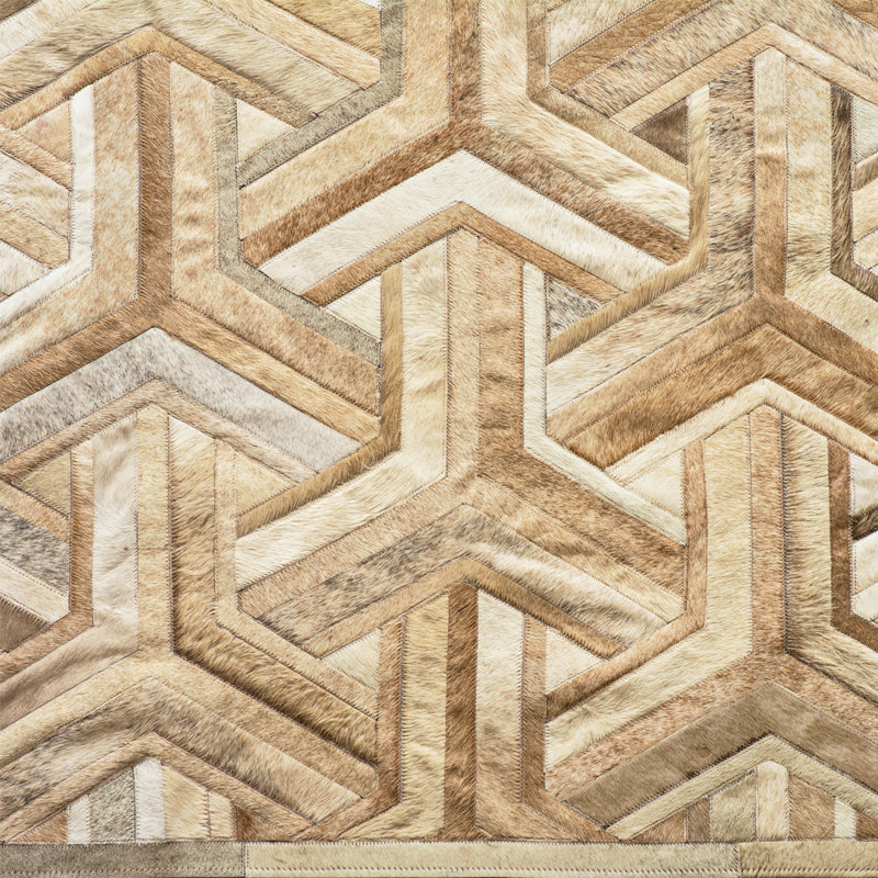 Nemesis Cowhide Geometric Area Rug, Rectangle 10' x 14'