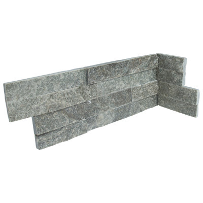 6" x 18" Stacked Natural Stone Ledger Panel Corner Wall Tile