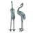 Curved and Straight Neck Crane Statue Set-9559104