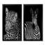 Leopard en noir et blanc II - ensemble de 2 reproductions sur toile-456478043-456478046