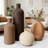 Set Of 4 Modern Ceramic Vases, Minimalist Neutral Home Decor Vases For Floral Arrangements, Shelf, Table, And Living Room Decor