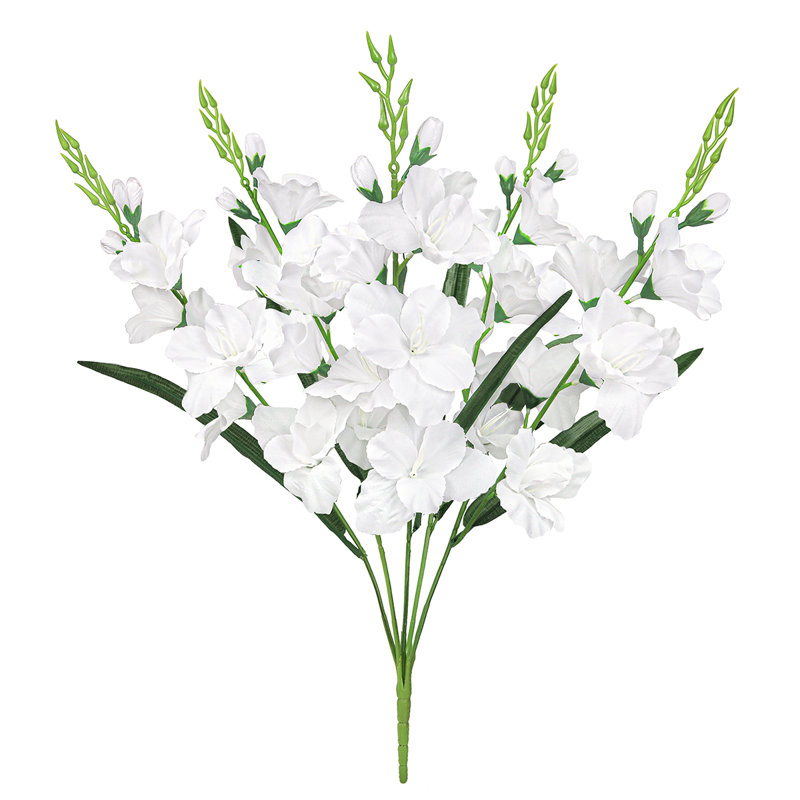 Buisson de glaïeuls artificiels, Blanc