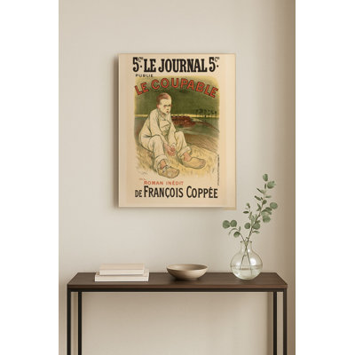 Le Coupable 1896 Le Journal Français Vintage Lithographie Affiche Wall Art — Portrait Métal Wall Art