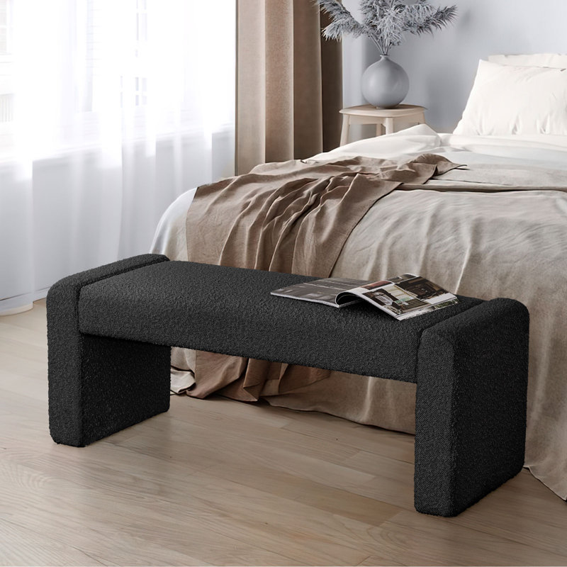 Banc rembourré 47 po Boucle, Noir