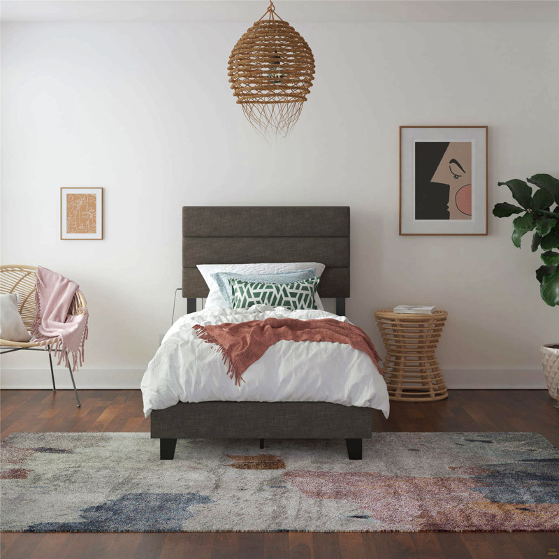 Upholstered Bed With USB
