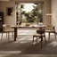 Ensemble de table de salle à manger rectangulaire moderne en faux marbre-103557819