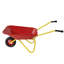 Mini brouette en métal, capacité de poids de 33 lb, chariot utilitaire de jardin en acier pour les feuilles, transport de terre et de sable, rouge