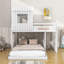 Lit superposé double en bois avec maisonnette en bois-1679415949