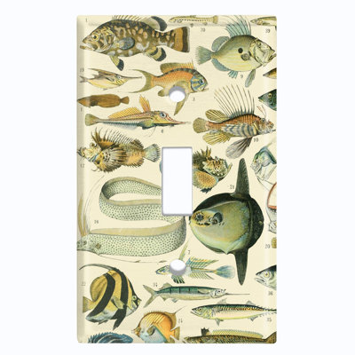 Couvercle de plaque d'interrupteur en métal; Bascule à 1 taille US standard - tableau des poissons