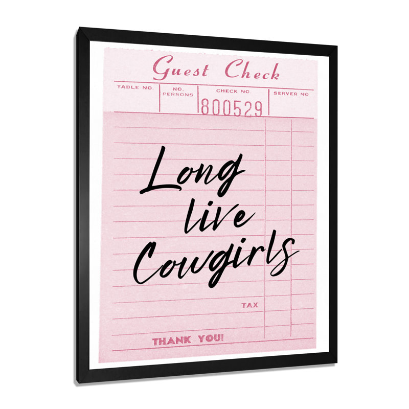 Longue vie aux cow-filles - décoration murale, Toile encadrée noire simple, H 40 po x l 30 po x P 1,5 po