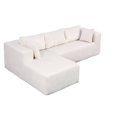 Corduroy Upholstered, 105" L-Shaped , Memory Foam, Space, Living Areas, Spring-, Rust-, Comfortable Dynamic Support, Long Use, Vacuum, Easy Storage, , Zero Odor, Contemporary Aesthetic Design With