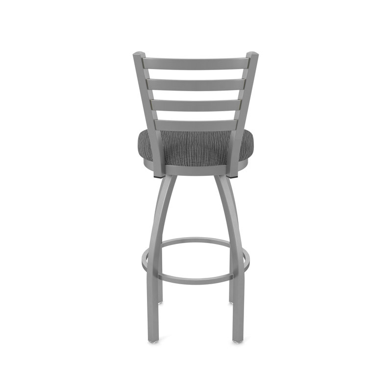 Tabouret pivotant Jackie, Inoxydable, Très grand (siège d'une hauteur de 36 po), Tissu - charbon graphique