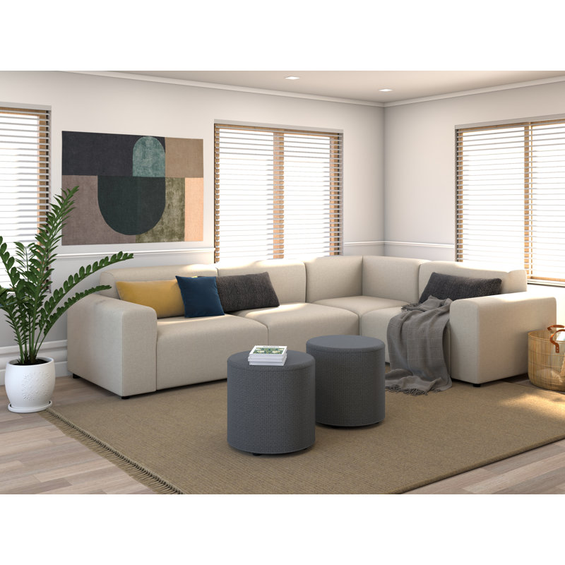 Tissu intérieur safran d'intérieur revêtu de forme cylindrique recouvert de tissu safran, Gris