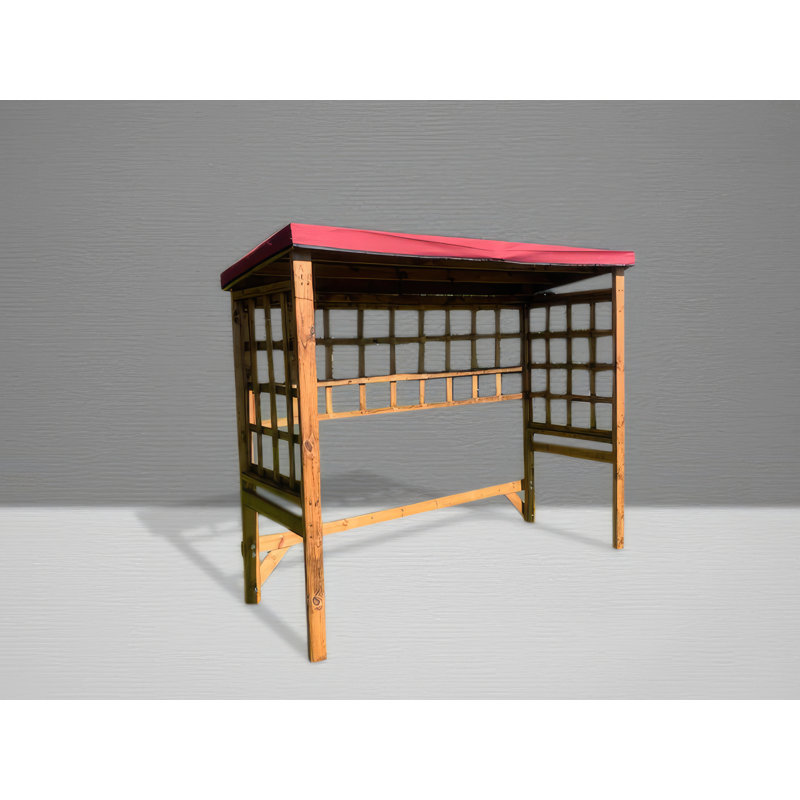 Oakham 2.5m x 1m Wood Patio Gazebo, Burgundy