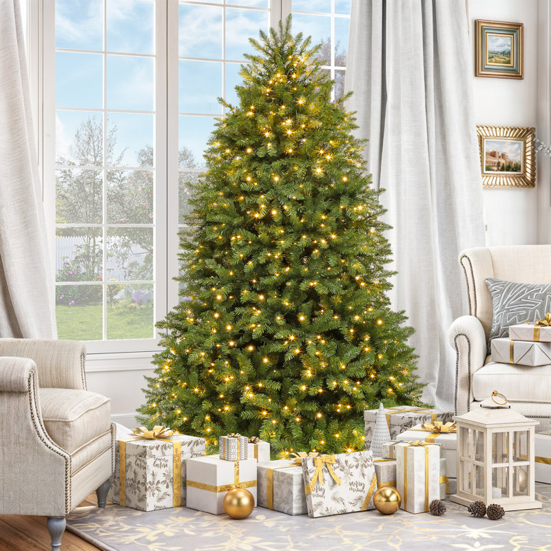 Arbre de Noël artificiel 7,5 pi avec 11 modes d'éclairage pré-installés, 7.1'