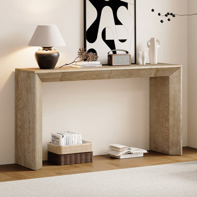 Console Marigold de 60 po de long, console d'appoint avec 2 tiroirs