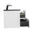 Kozeta 48 po L x 19 po P 2 tiroirs Meuble-lavabo avec évier simple et Comptoir en Quartz noir