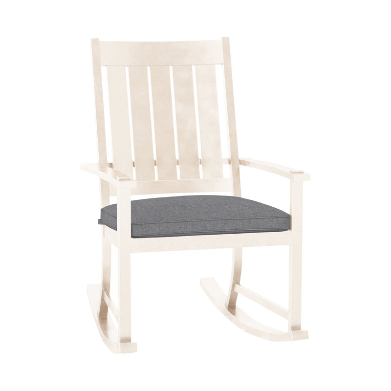 Chaise berçante extérieure à lattes Club Wrought, Welt, Craie, Verona brume