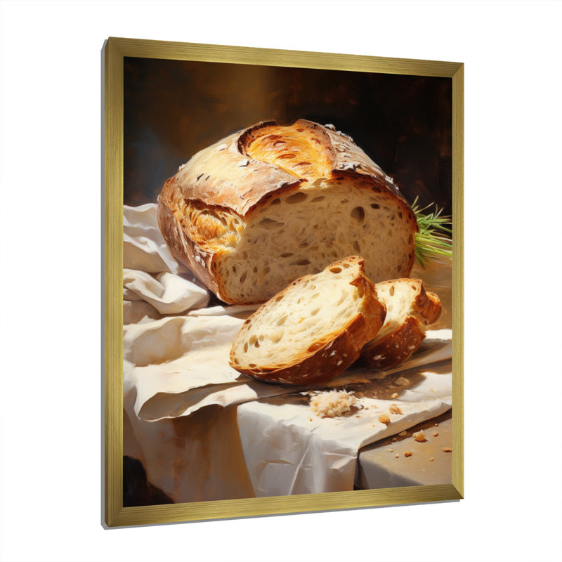 Art sur toile Couvin Food Artisan Bread II, Cadre doré simple, H 32 po x l 24 po x P 1 po
