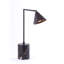 Lampe de bureau avec abat-jour en métal et base en trevertine-822650287