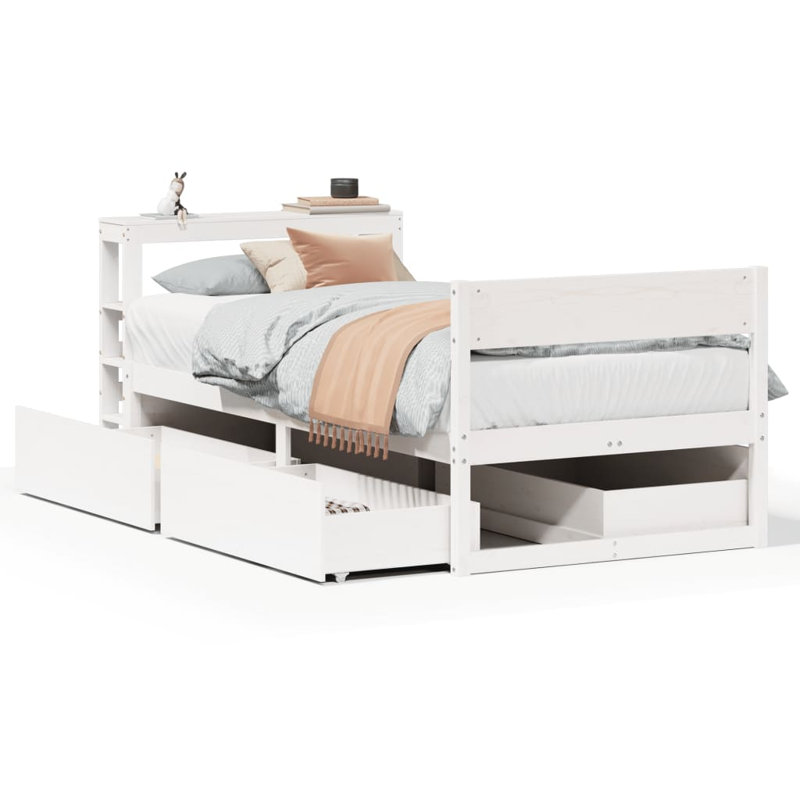 Solid Wood Bed, Small Single (2'6), White