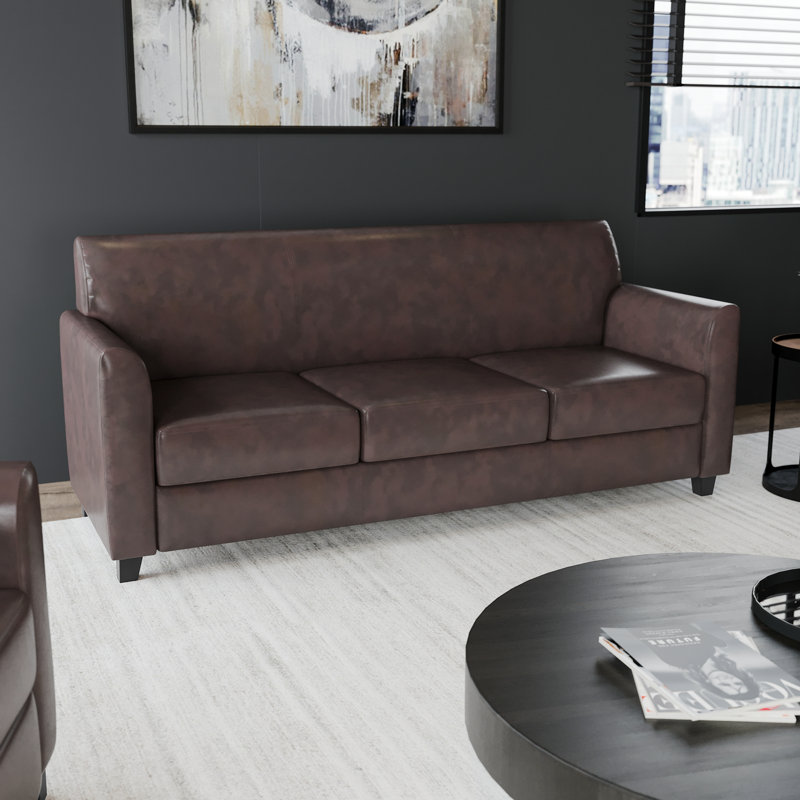 Canapé LeatherSoft Statice Series, Brun, Noir