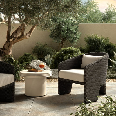 Chaise de patio avec coussin Charies