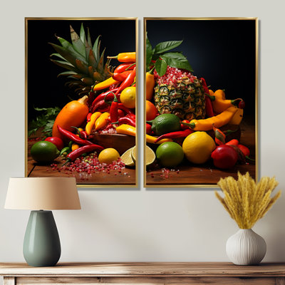 Caraïbes, fruits II - art mural traditionnel