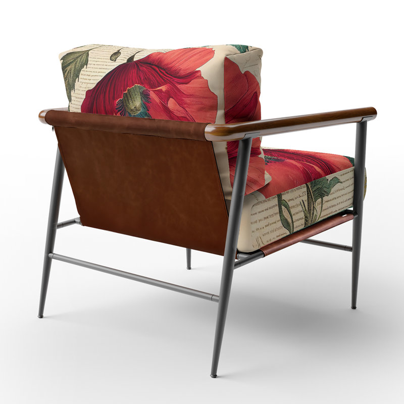 Cropper - Fauteuil rembourré à motif floral, Noir, noir, noir, noir