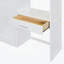Lit escamotable double pleine grandeur avec bureau, armoire supérieure et tablettes de rangement, lit pliant peu encombrant, blanc -1469069940-1469069941