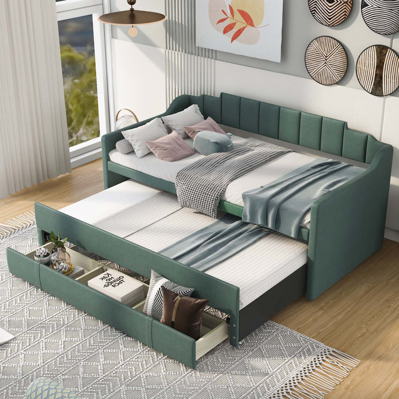 Upholstered Daybed, Green