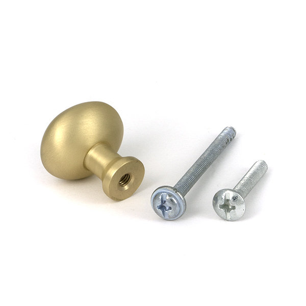 Moore Cabinet Knob, 0.98" Knob Diameter, Satin Brass