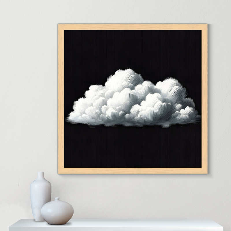 White Clouds Print by Casa Fine Arts, 37.5" H x 37.5" W x 1.25" D, Natural Framed Print without Mat