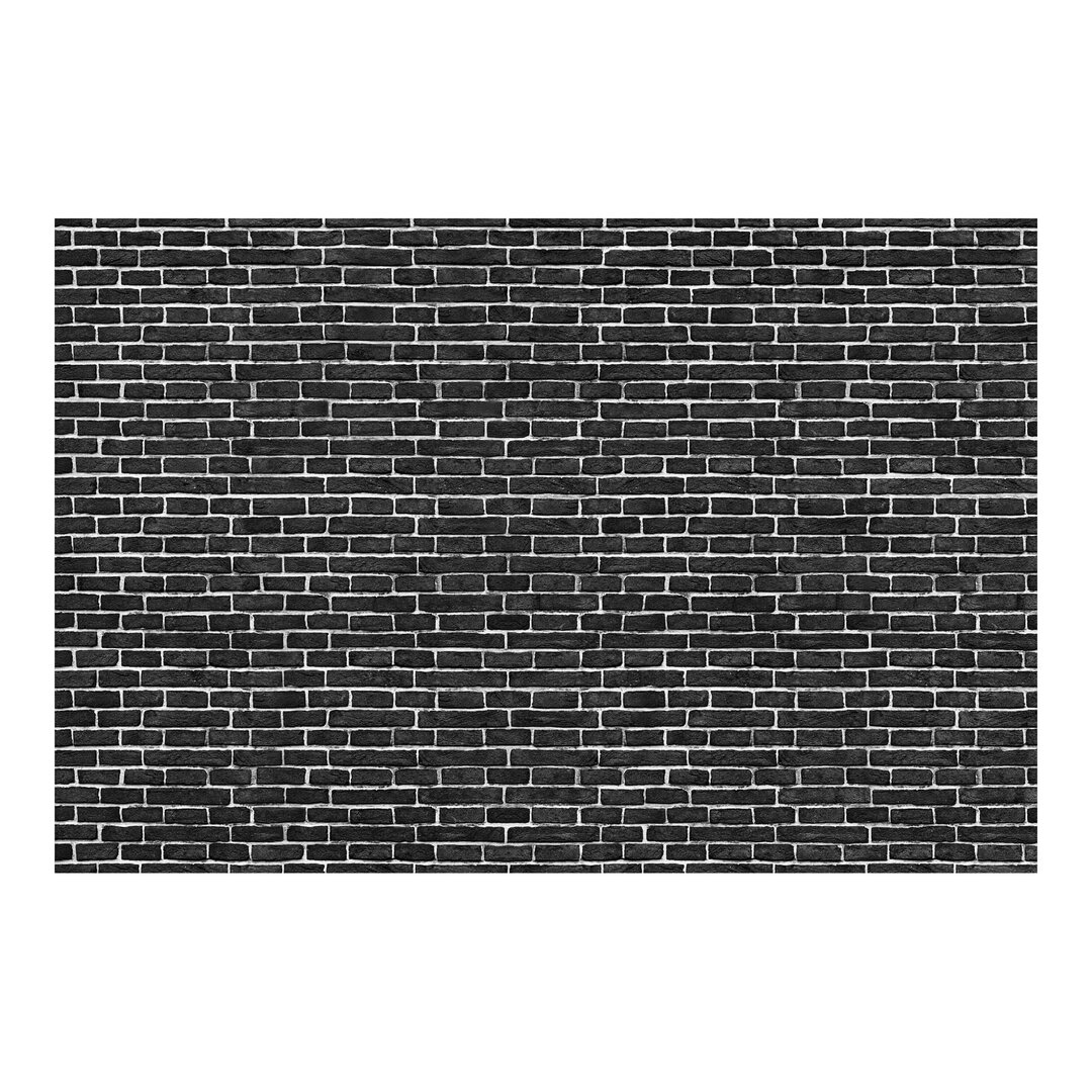 Strukturierte Fototapete Black Brick Wall 1,9 m x 288 cm