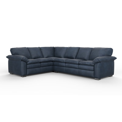 Capri 3x2 100% Full Top Grain Leather Sectional
