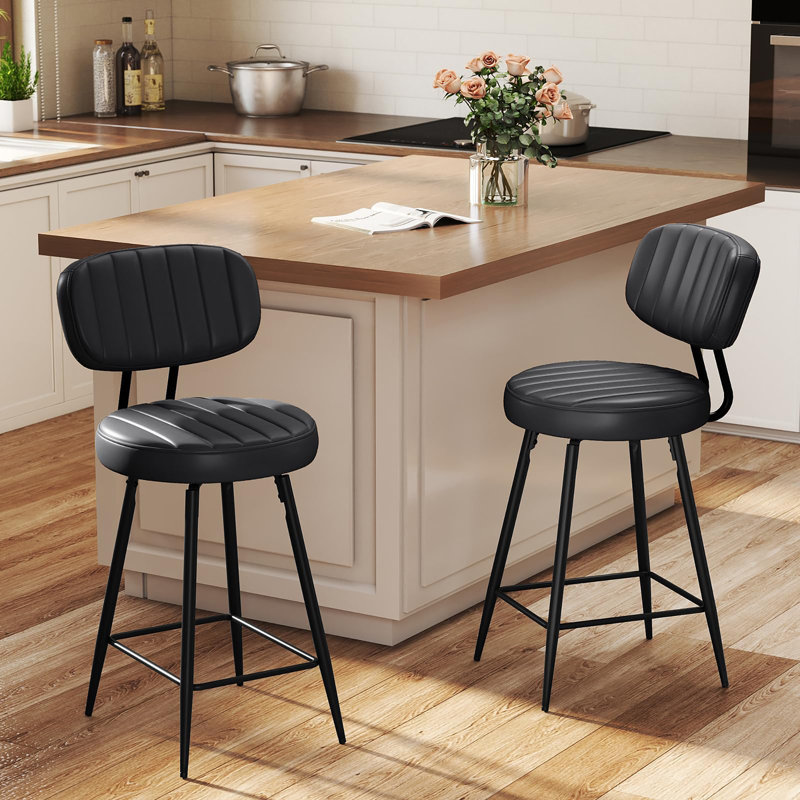 Ensemble de 2 tabourets pivotants 26 po, Brun