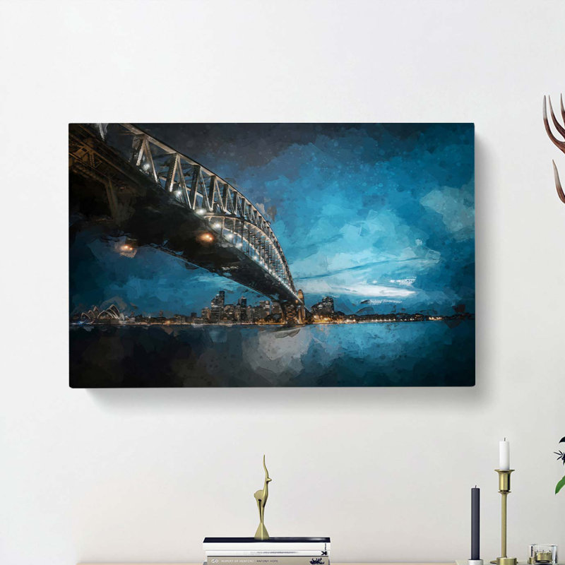 Sydney Harbour Bridge In Australia In Abstract - Wrapped Canvas, 40cm H x 60cm W x 3cm D