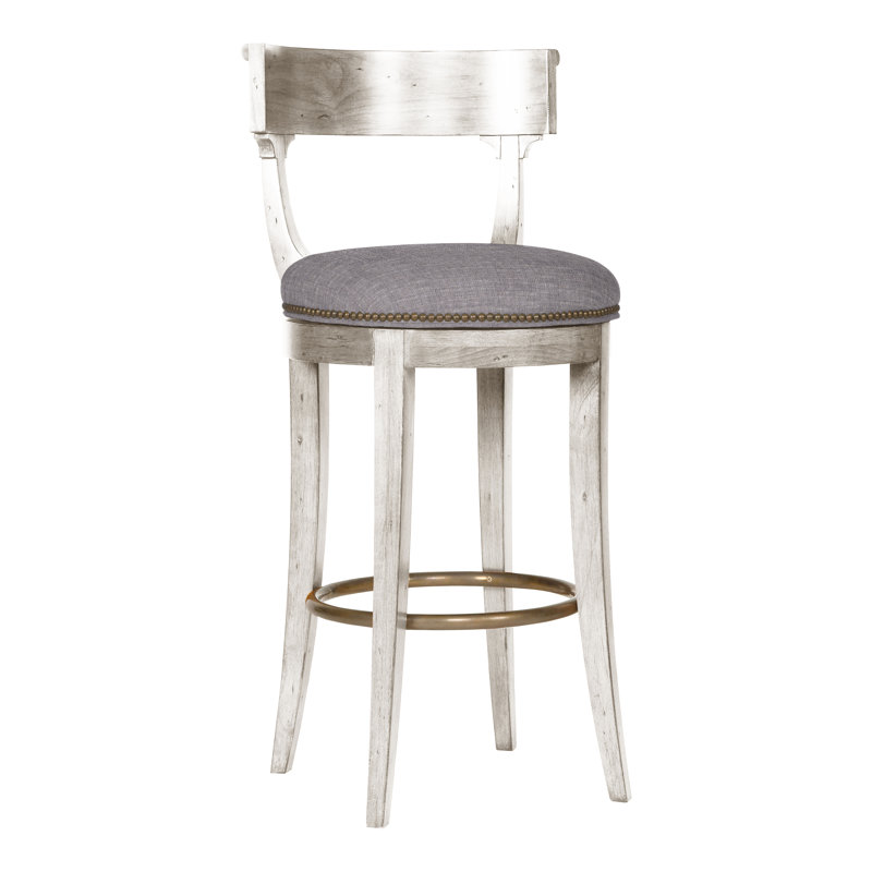 Tabouret de bar 41 po Compendium, Oui, Chenille Nomad Slate Performance, Casablanca
