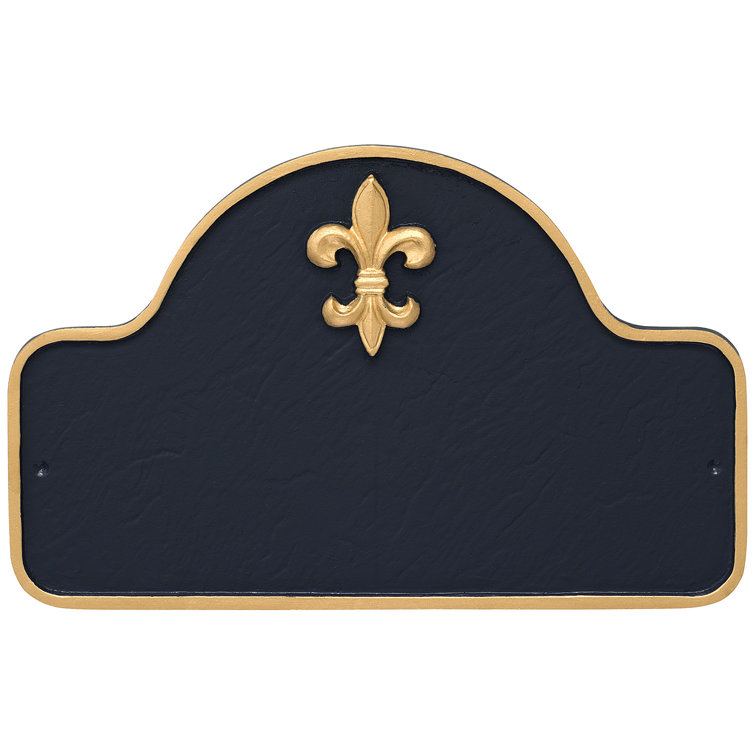 Fleur de Lis 1-Line Wall Address Plaque