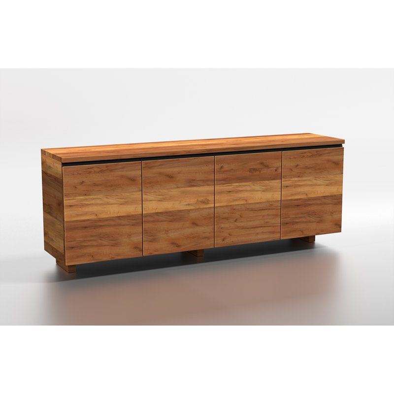 Bushwick Solid Wood 200cm W Chest of Drawers, Ash Brown