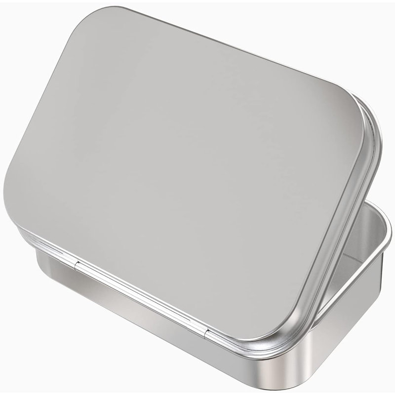 6 Pcs Metal Hinged Tin Box Container Mini Portable Small Storage Container Kit