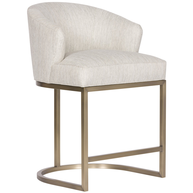Make It Yours Satin Brass Barrel Base Counter stool, Counter Stool (27" Seat Height), Satin Brass
